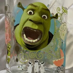 McDonald’s Shrek The Third Themed Glass with Green and Orange Accents
